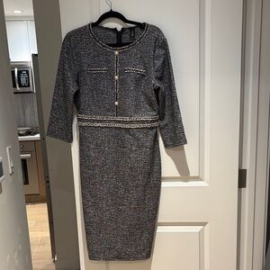 Chic Long Sleeve Tweed Dress